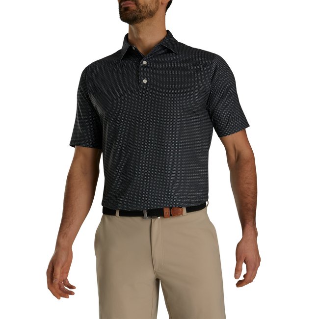 FootJoy Dot Geo Print Lisle Self Collar - Niagara Golf Warehouse FOOTJOY Men's Golf Shirt