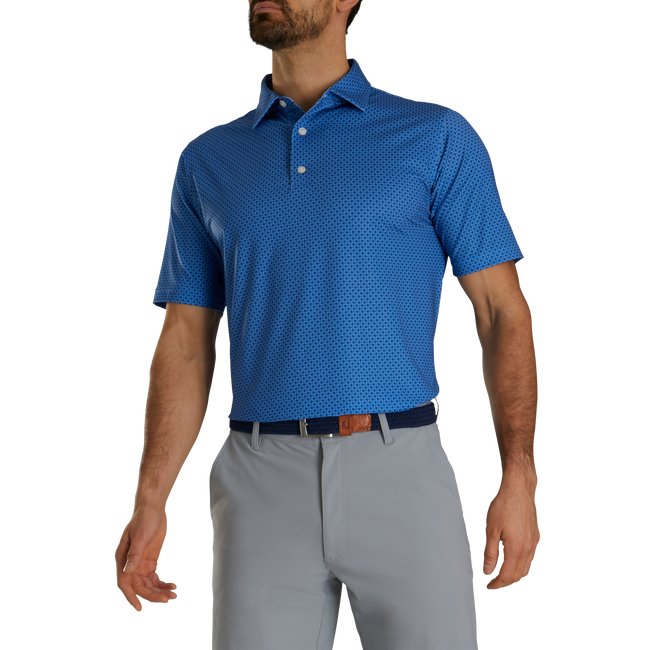 FootJoy Dot Geo Print Lisle Self Collar - Niagara Golf Warehouse FOOTJOY Men's Golf Shirt