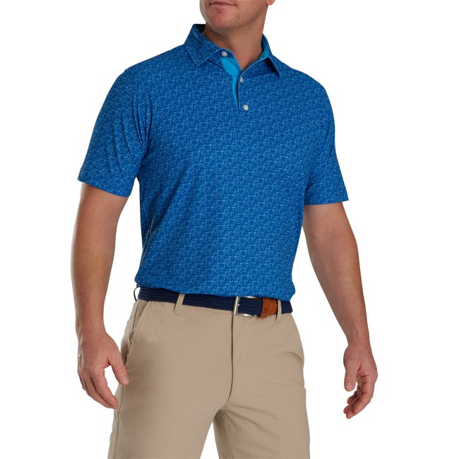 FootJoy Golf Course Doodle Stretch Pique Self Collar - Niagara Golf Warehouse FOOTJOY Men's Golf Shirt