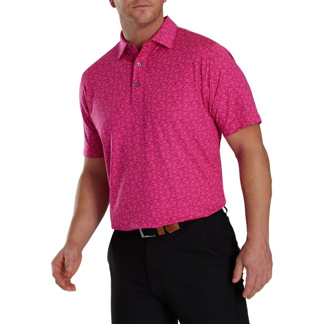 FootJoy Painted Floral Lisle Self Collar - Niagara Golf Warehouse FOOTJOY Men's Golf Shirt