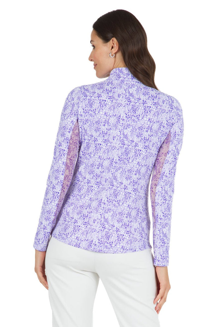 Ibkul long sleeve zip mock fancy