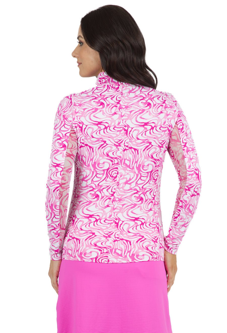 Ibkul long sleeve zip mock fancy