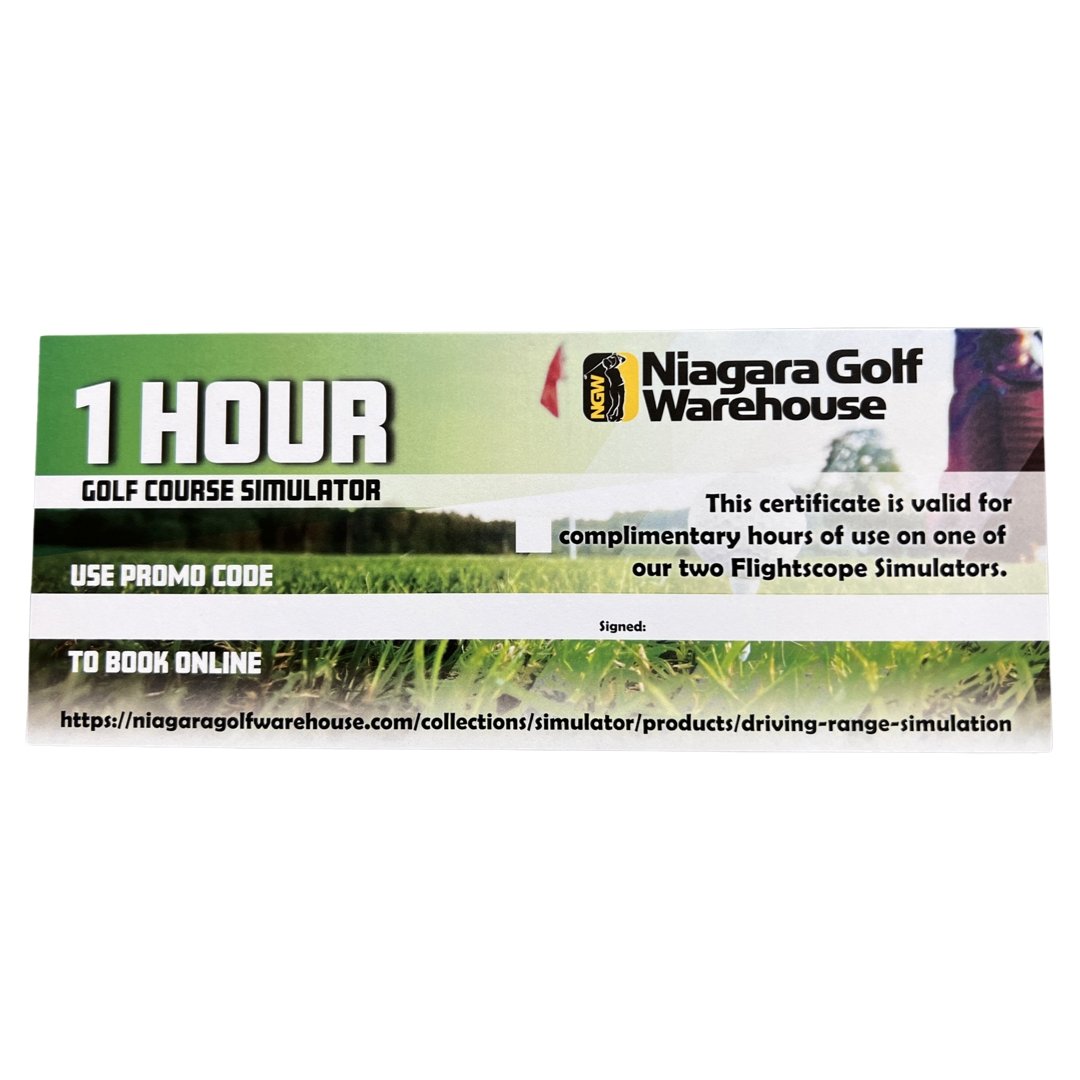 Indoor Simulator Voucher- Golf Course Play - Niagara Golf Warehouse Niagara Golf Warehouse Simulator Golf