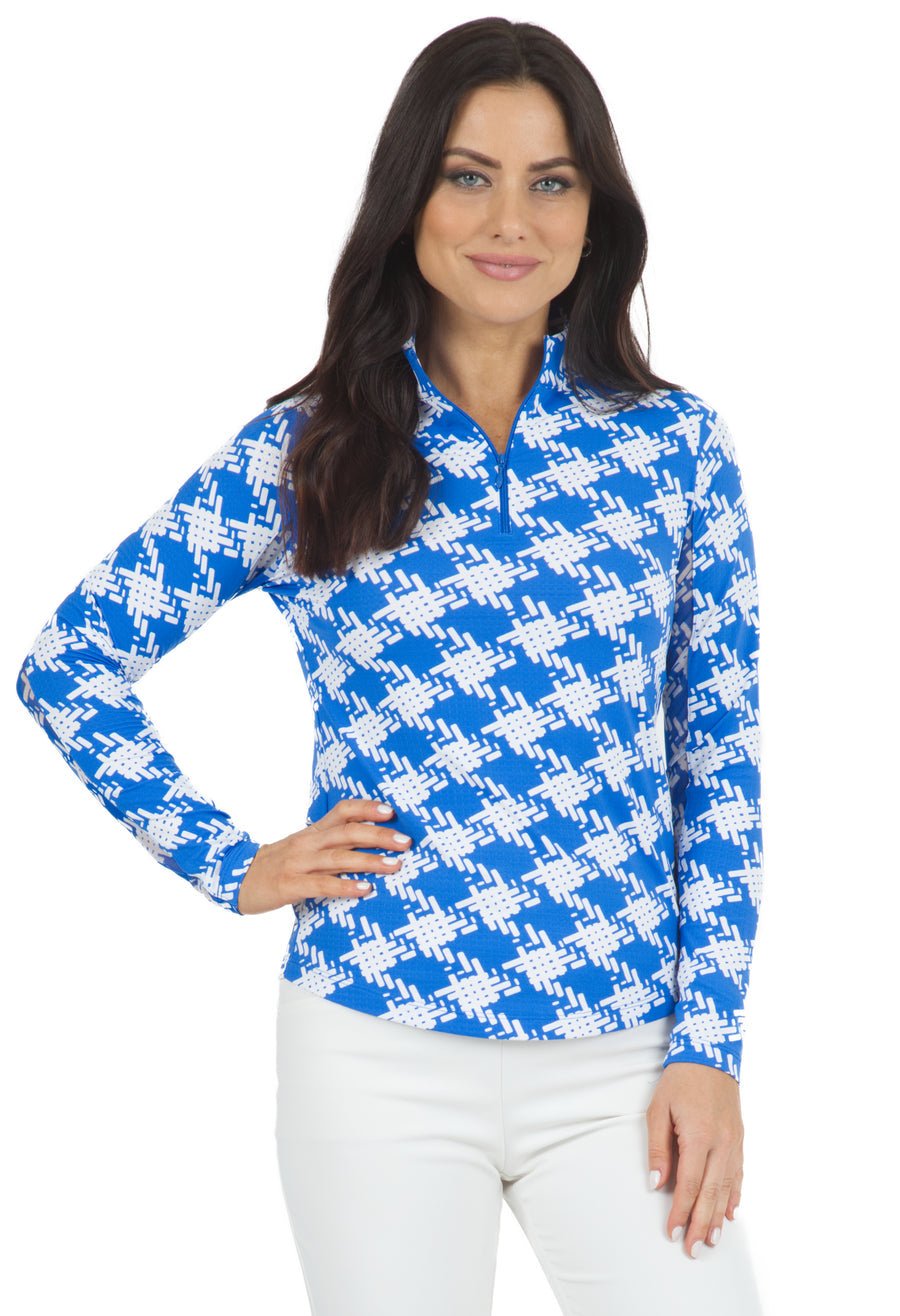 Ibkul long sleeve zip mock fancy